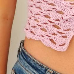 Top Corto de Crochet Hecho a Mano – Personalizado por Encargo