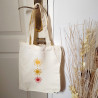 Hand-Painted Tote Bag with Abstract Sun Design – Made to Order