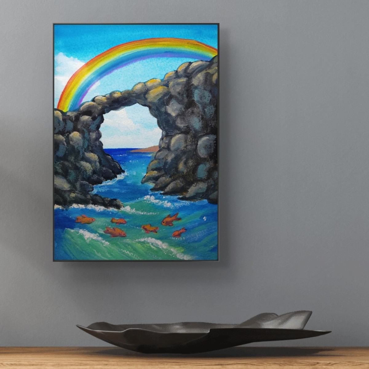 Meeresbogen & Regenbogen – Kunst aus Lanzarote | Original & Art Print von Mirai Art
